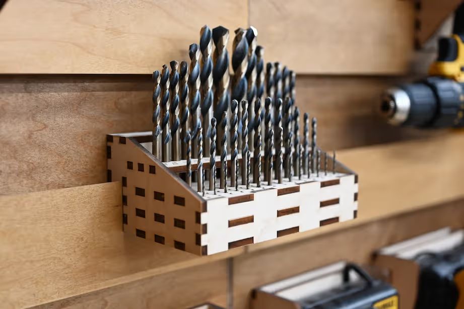 A display of various drill bits